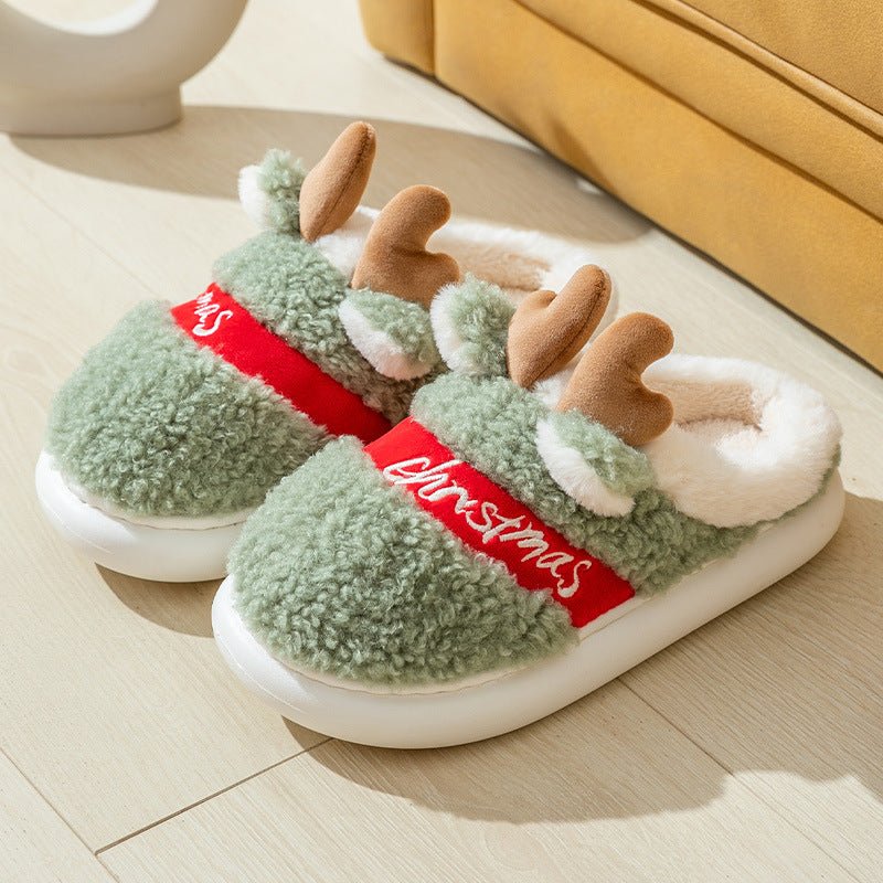 Cozy soft Christmas Elk slippers