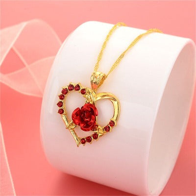Forever Rose Heart Necklace