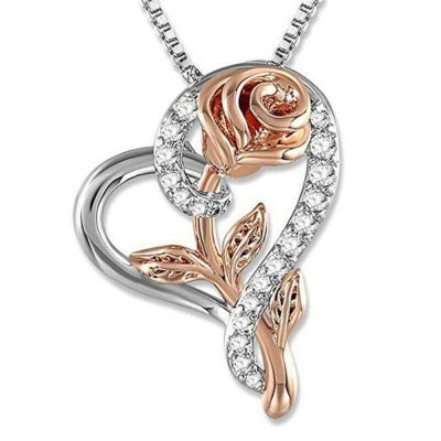 Heart & Rose Necklace